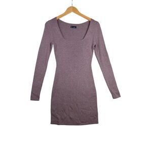 GAP Ribbed Extra Fine Merino Wool Sweater Dress size Small Purple